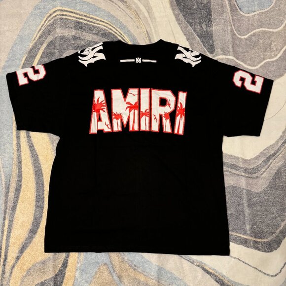 Amiri 22 Palm Tree Jersey Black Tee Mens Size Medium Large or X-Large - Picture 2 of 4